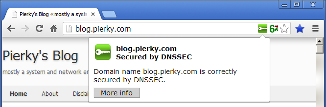 DNSSEC secured blog as seen by DNSSEC Validator addon